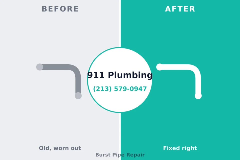 Before and after: plumbing repair Lebanon South, PA